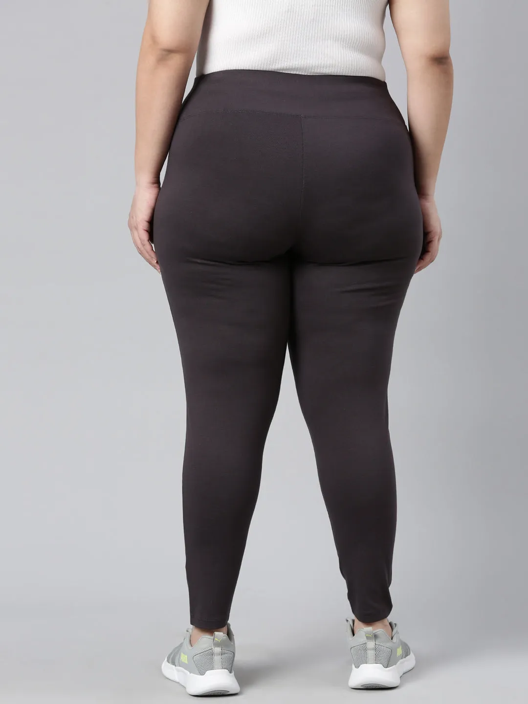 Dark Grey Cotton Stretch Yoga Legging