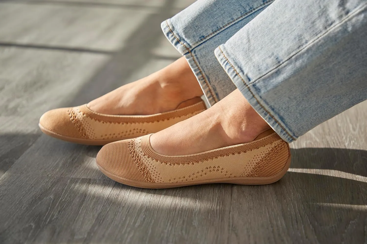 Dearfoams Women's Misty Fashion Casual Slip on - Ballet Flat with Breathability, Comfort, and Arch Support