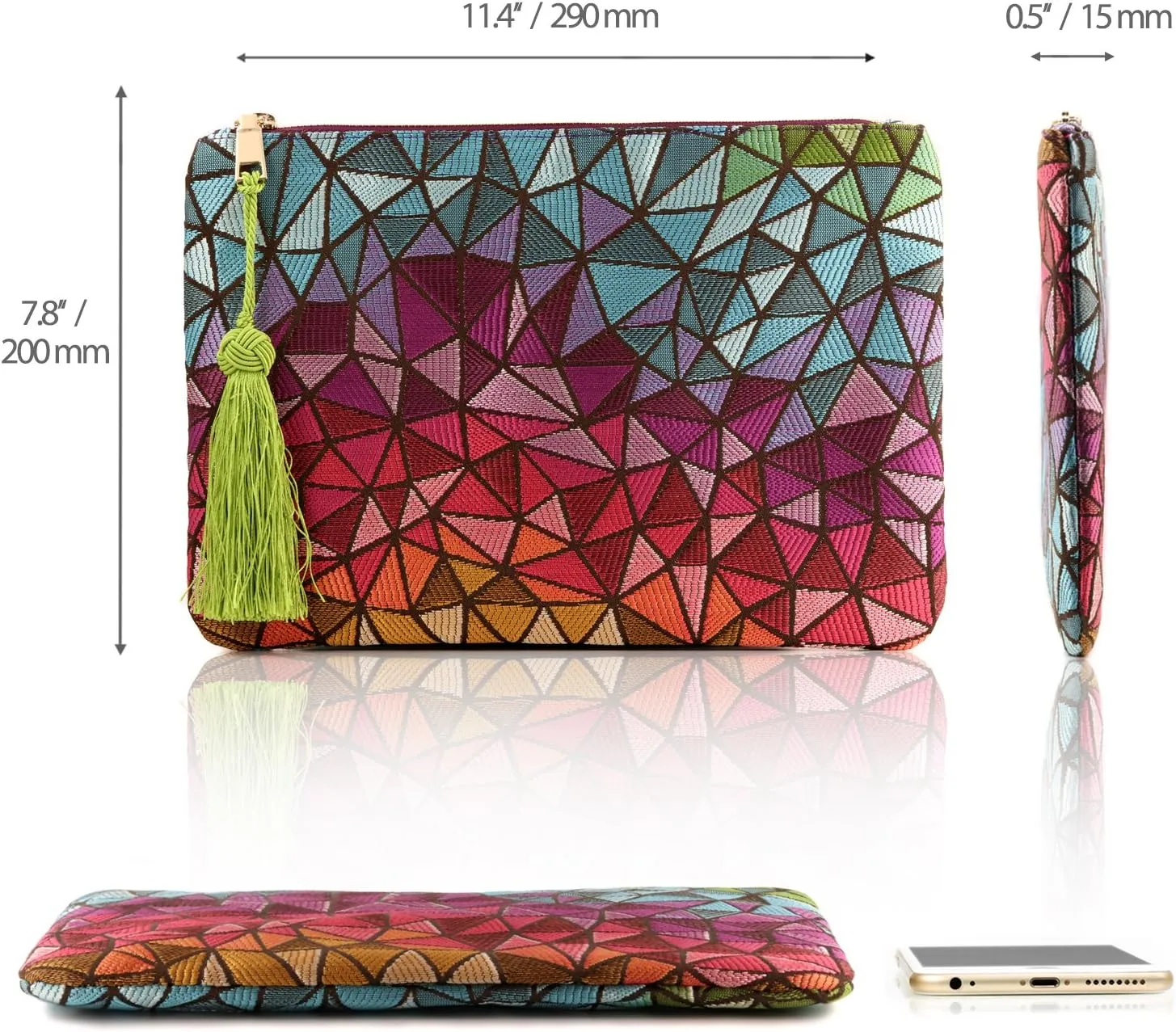 Designer Women’s Bohemian & Fashion Clutch Purse - Multiple Slots Money, Cards, Smartphone - Ultra Slim