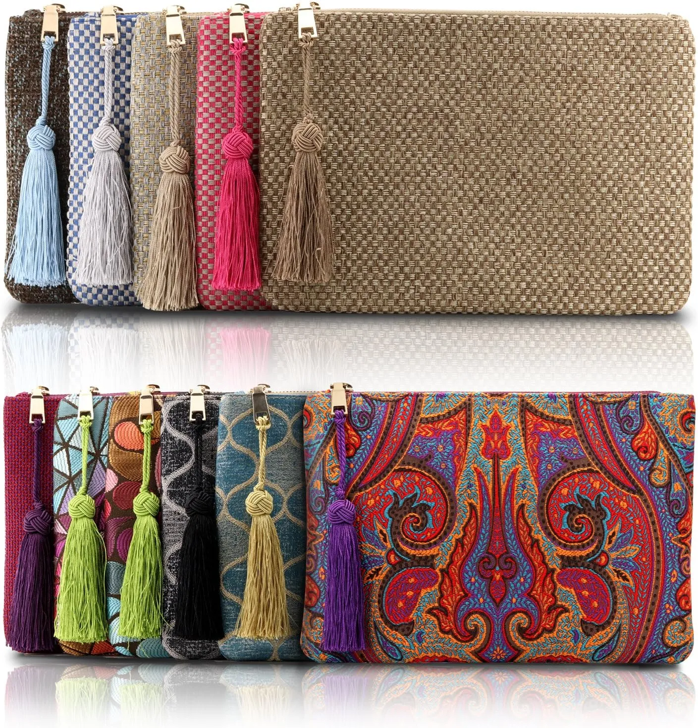 Designer Women’s Bohemian & Fashion Clutch Purse - Multiple Slots Money, Cards, Smartphone - Ultra Slim