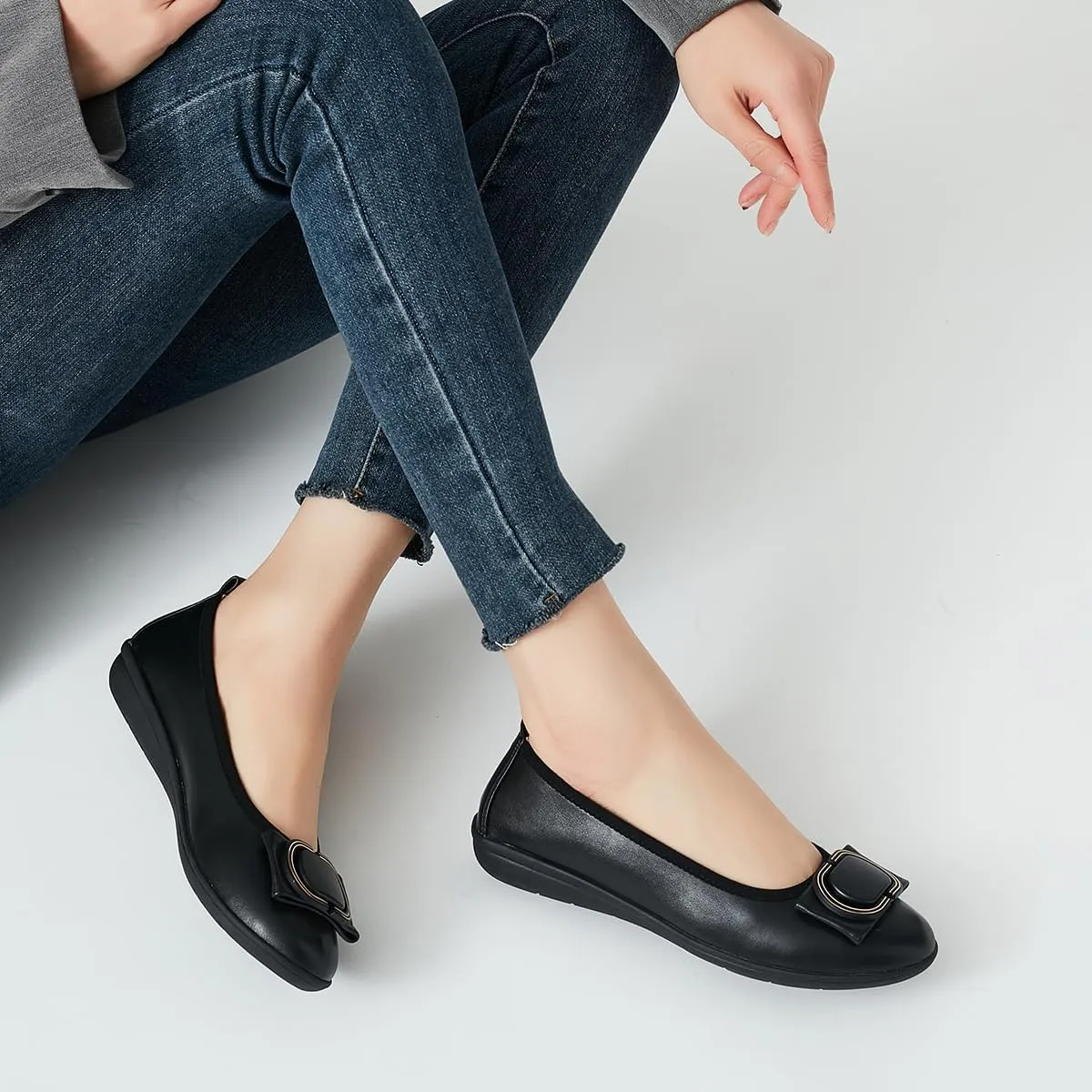 DeYashopin Women's Flats Shoes Non-Slip Ballet Shoes for Dressy Occasions,Walking and Driving Lightweight & Flexible for Comfort