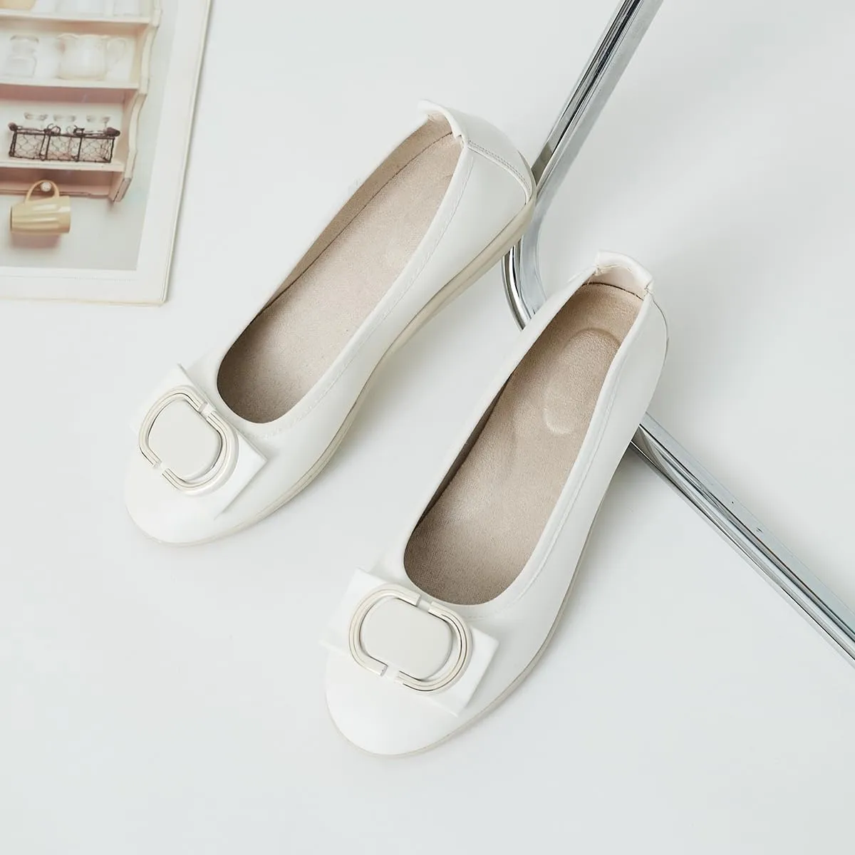 DeYashopin Women's Flats Shoes Non-Slip Ballet Shoes for Dressy Occasions,Walking and Driving Lightweight & Flexible for Comfort
