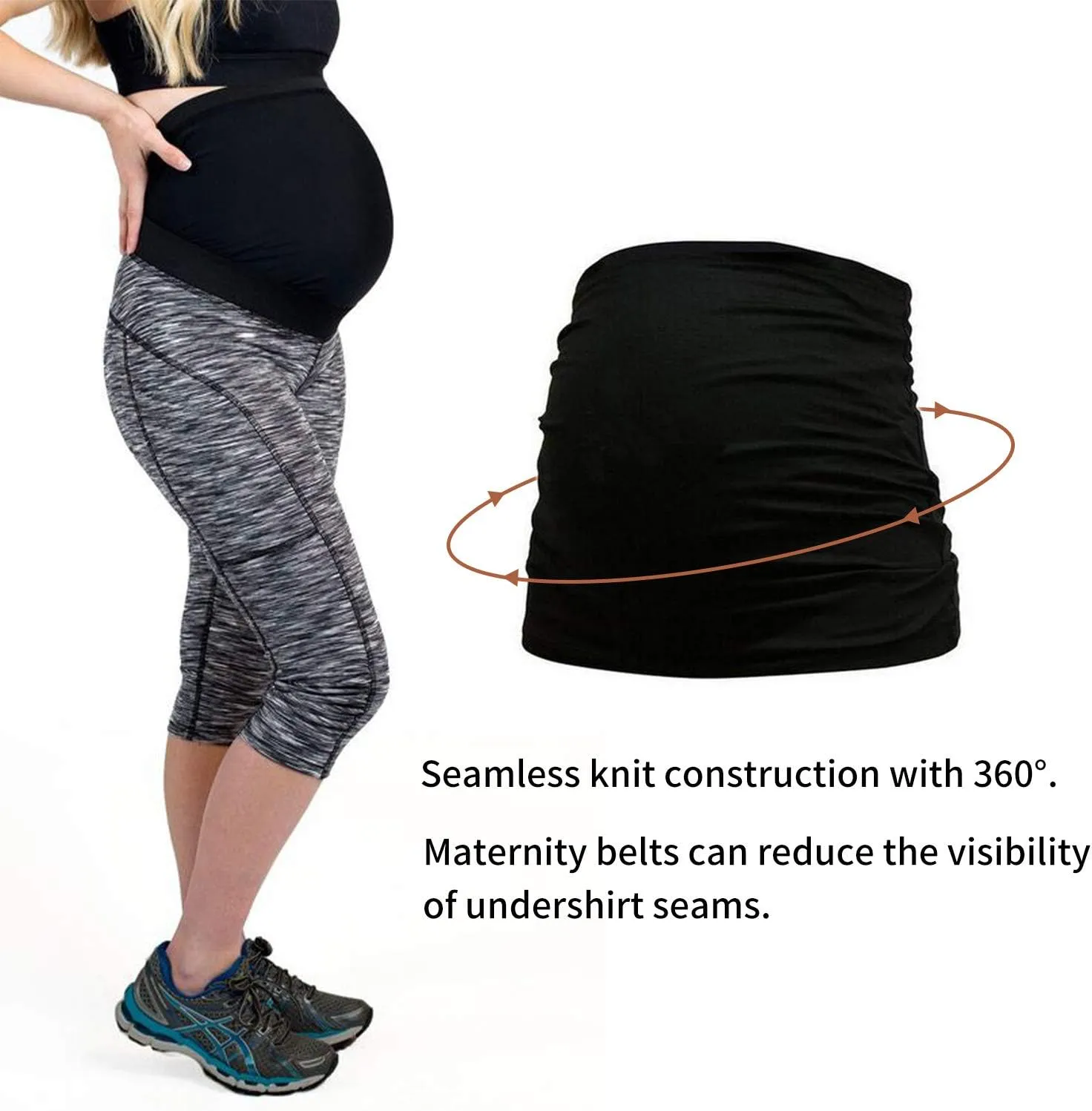 DIRAVO Womens Maternity Belly Band for Pregnancy Non-slip Silicone Stretch Pregnancy Support Belly Belt Bands…