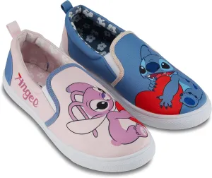 Disney Ladies Lilo and Stitch Shoes - Ladies Classic Lilo and Stitch Slip On Sneakers Lilo and Stitch Canvas Slip On Sneakers