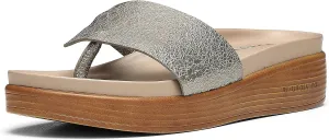 Donald Pliner Women's Fifi Slide Sandal, Light Taupe-Pebbled Metallic Leather, 5