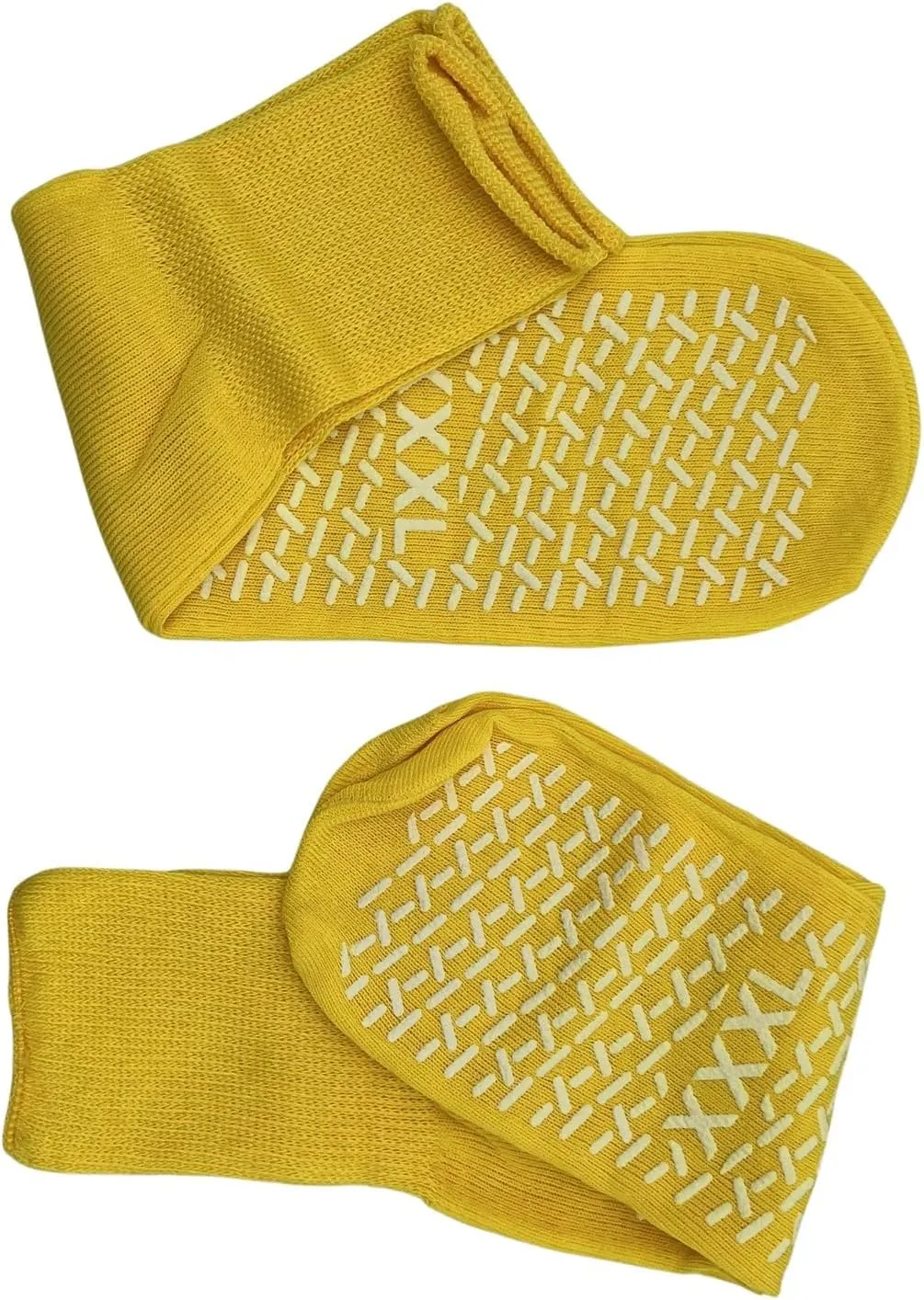 Double Tread Non-Skid XXX-Large (3XL) Bariatric Comfort Safety Socks Yellow