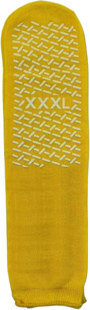Double Tread Non-Skid XXX-Large (3XL) Bariatric Comfort Safety Socks Yellow