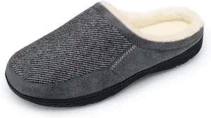 DREAM PAIRS Men's Cozy Memory Foam Slippers with Fuzzy Wool-Like Lining, Slip-on Washable Indoor Outdoor House Shoes