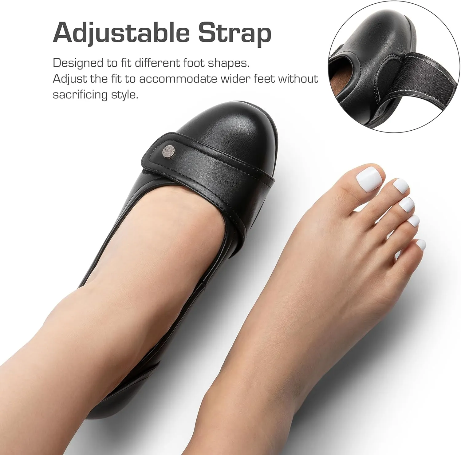 DREAM PAIRS Women's Chunky Comfortable Closed Toe Low Block Heels Work Round Toe Dress Wedding Adjustable Slip On Pumps Shoes
