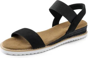 DREAM PAIRS Womens Espadrilles Ankle Stretch Elastic Strap Open Toe Wedges Flats Sandals