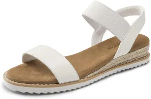 DREAM PAIRS Womens Espadrilles Ankle Stretch Elastic Strap Open Toe Wedges Flats Sandals