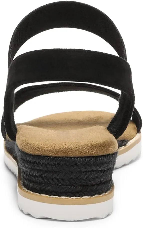 DREAM PAIRS Womens Espadrilles Ankle Stretch Elastic Strap Open Toe Wedges Flats Sandals