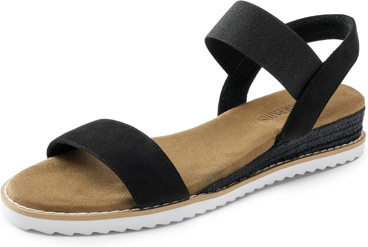 DREAM PAIRS Womens Espadrilles Ankle Stretch Elastic Strap Open Toe Wedges Flats Sandals