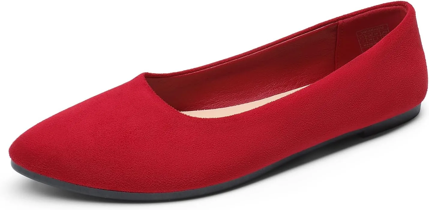 DREAM PAIRS Women’s Flats Comfortable Slip On Business Work Office Casual Suede Ballet Flats Pointed Toe Dress Shoes