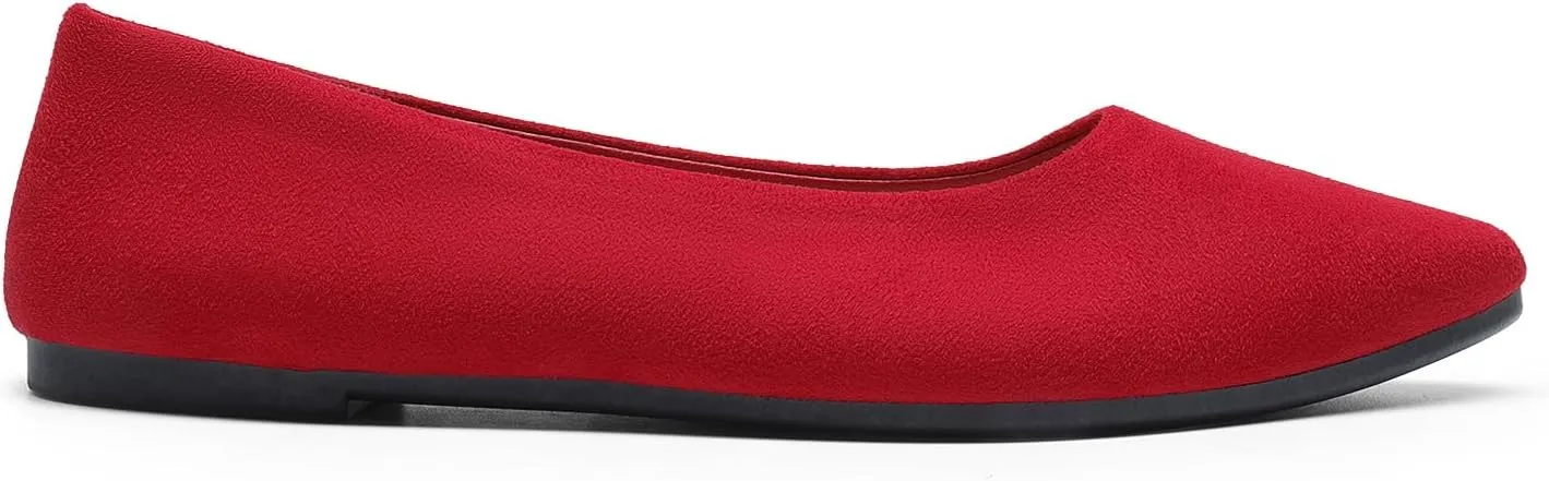 DREAM PAIRS Women’s Flats Comfortable Slip On Business Work Office Casual Suede Ballet Flats Pointed Toe Dress Shoes