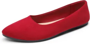 DREAM PAIRS Women’s Flats Comfortable Slip On Business Work Office Casual Suede Ballet Flats Pointed Toe Dress Shoes