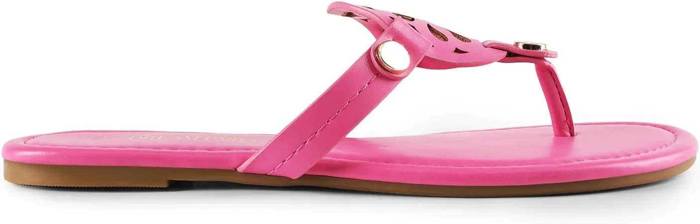 DREAM PAIRS Women's Flip Flops Comfortable Soft Cushion Slide Slip on Summer Beach Thong Flat Sandals