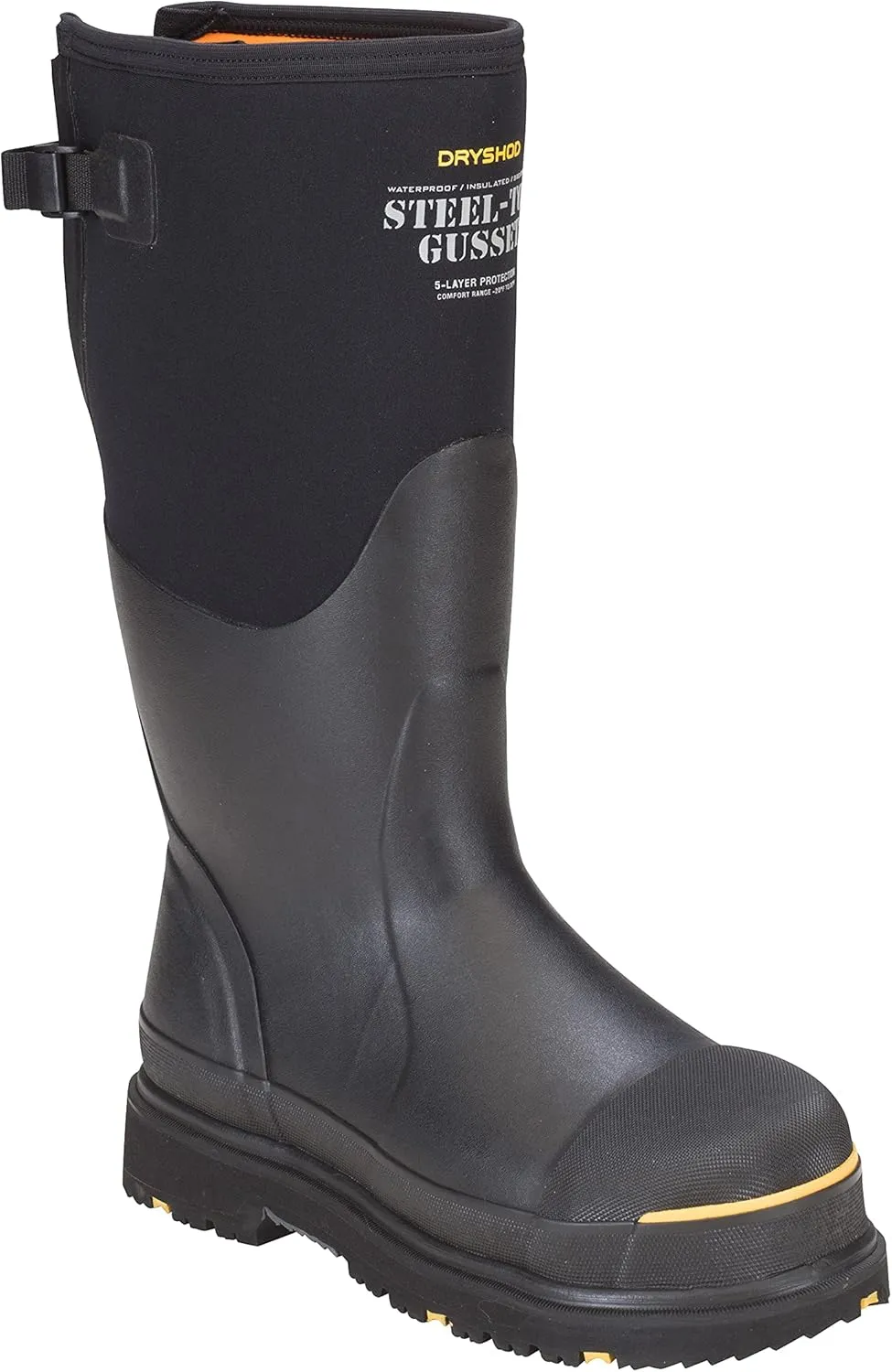 Dryshod Mens Slip Resistant Steel-Toe Gusset Work Safety Shoes Casual - Black