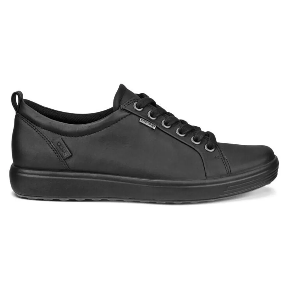 ECCO Soft 7 GTX Black Leather Sneaker (Women's)