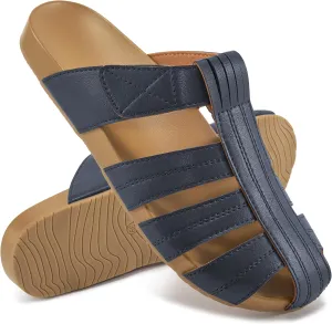 Ecetana Womens Clogs Flat Sandals Dressy Summer Comfortable Closed Toe Mules Breathable Adjustable Slip On Shoes