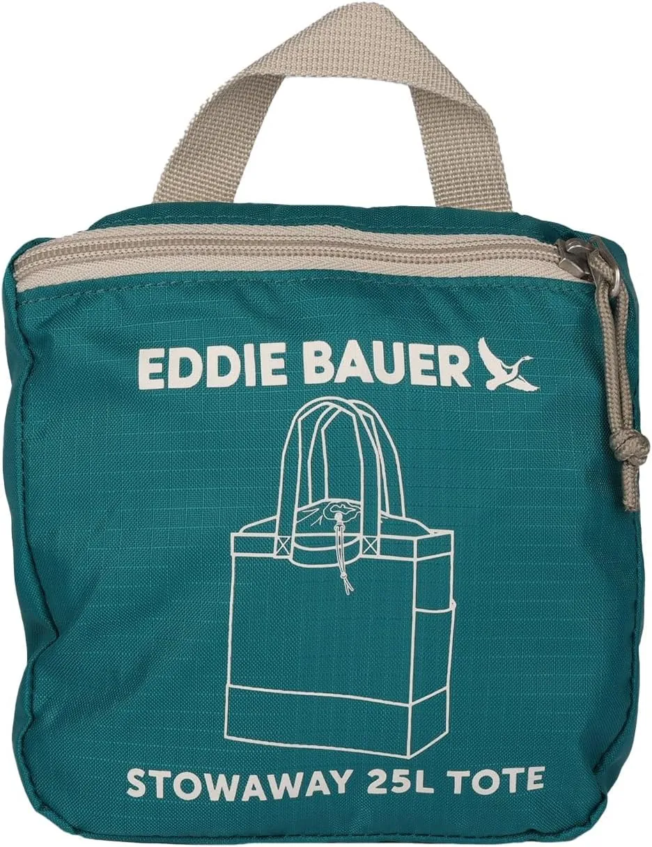 Eddie Bauer Stowaway Packable Tote Bag | Lightweight | Compact | Cinch Closure | Ripstop Nylon | 25l Capacity