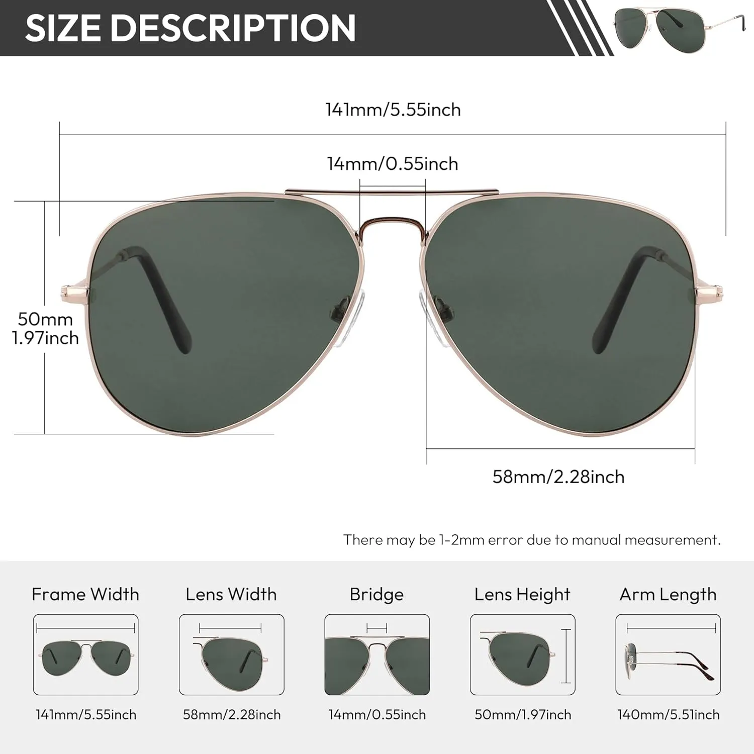 EFE Classic Oversized Polarized Sunglasses for Women Composite TR90 Frame UV 400 Protection Fashion Retro Eyewear