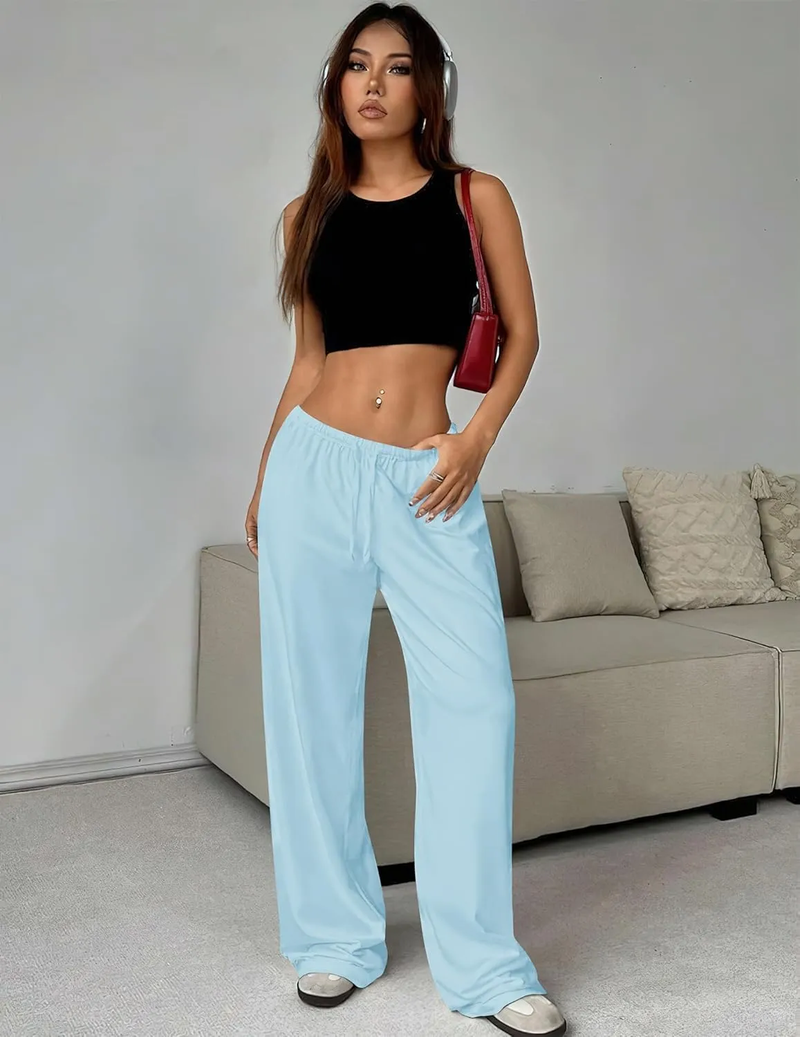 Ekouaer Women Pajama Pants Comfy Pj Bottom with Pockets Stretch Plaid Sleepwear