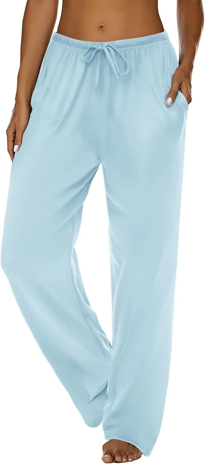 Ekouaer Women Pajama Pants Comfy Pj Bottom with Pockets Stretch Plaid Sleepwear