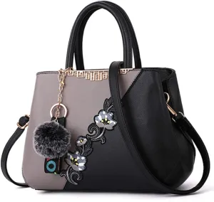 ELDA Purses and Handbags for Women Embroidery Top Handle Satchel Fashion Ladies Shoulder Bag Tote Purse Messenger Bags
