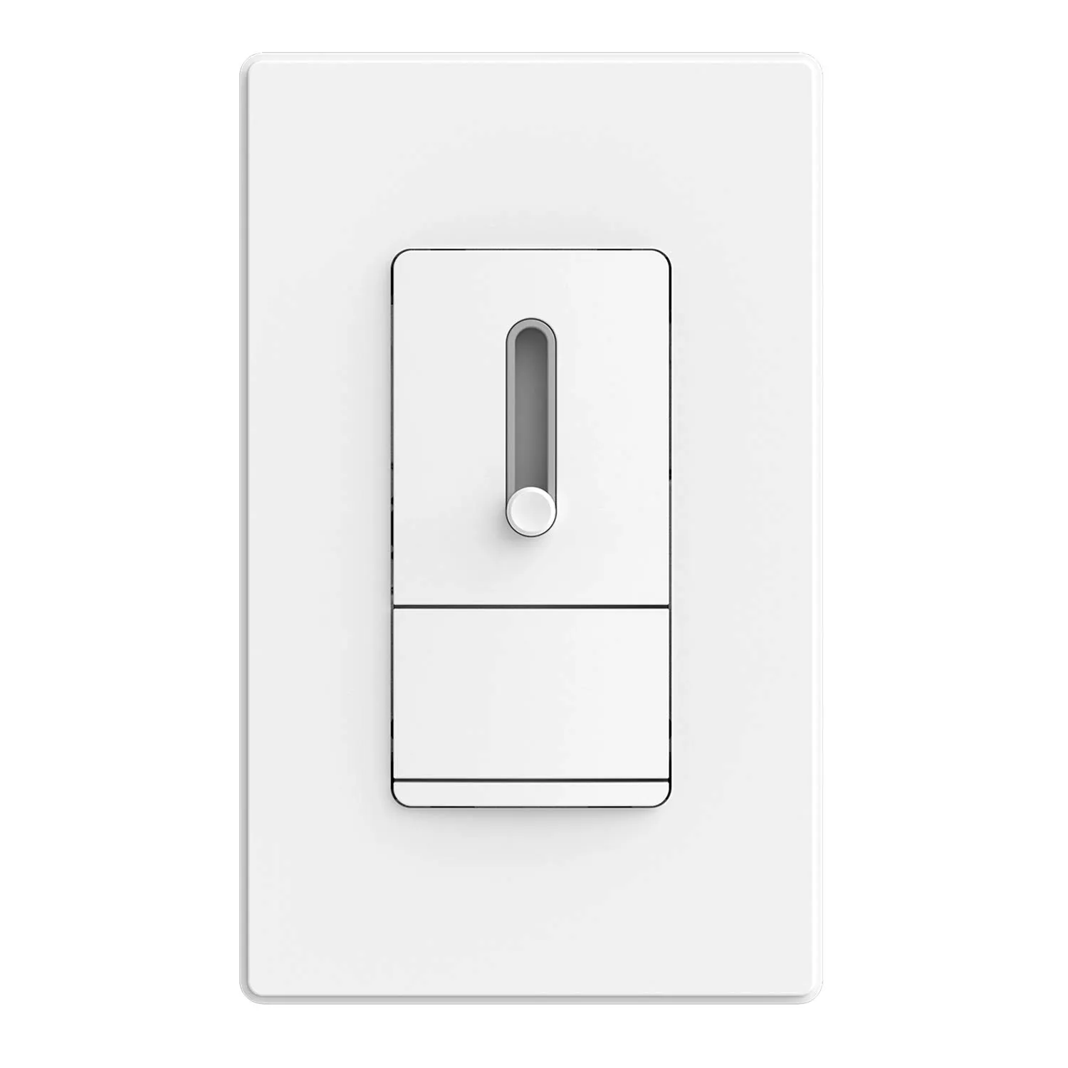 ELEGRP Slide Dimmer Switch for Dimmable LED, CFL and Incandescent Light Lamp Bulbs, Single Pole or 3-Way, Full Control with Preset, Rocker Paddle, Wall Plate Included, UL Listed (1 Pack, Matte White)