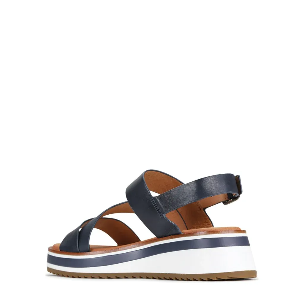EOS Sports Navy Leather Sandal