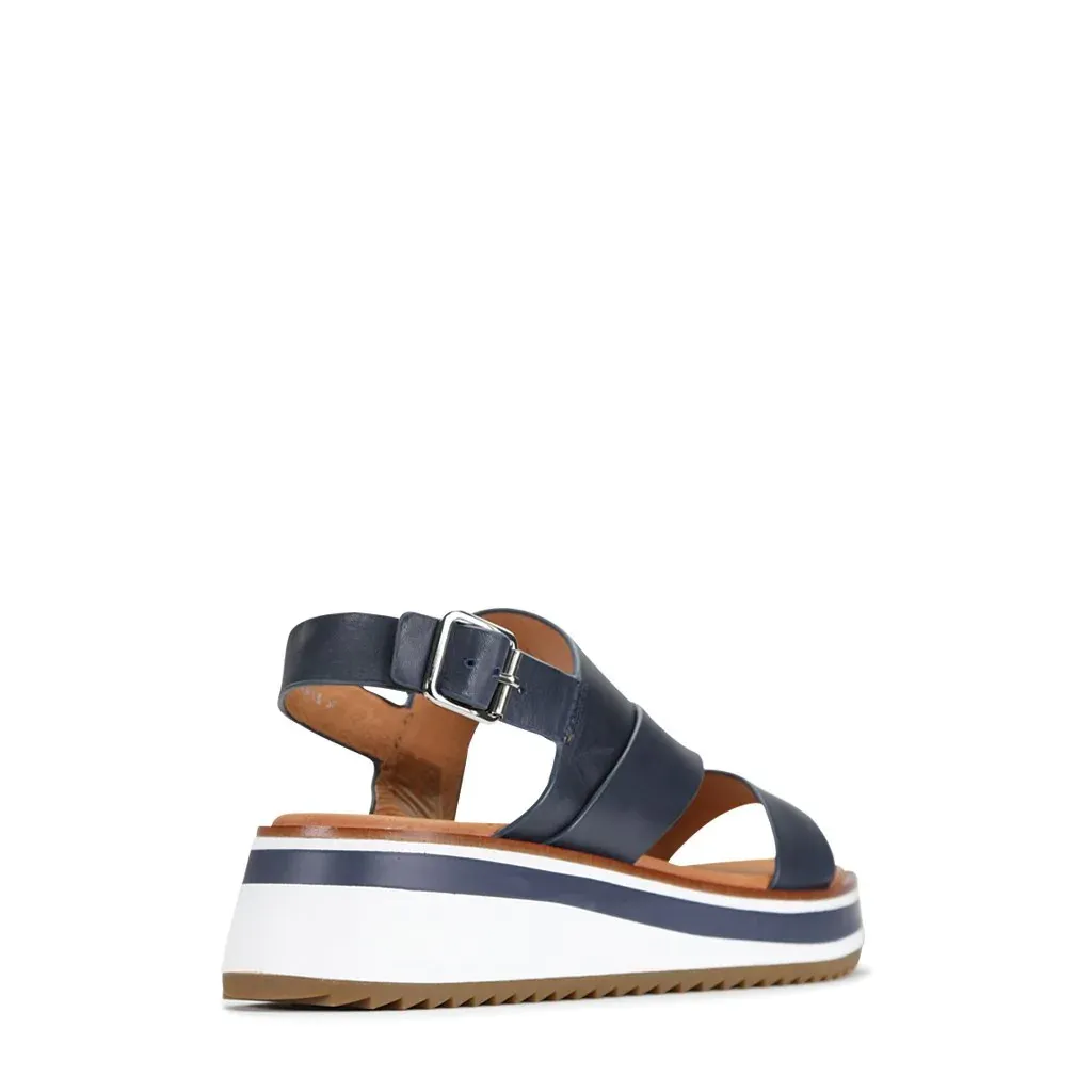 EOS Sports Navy Leather Sandal