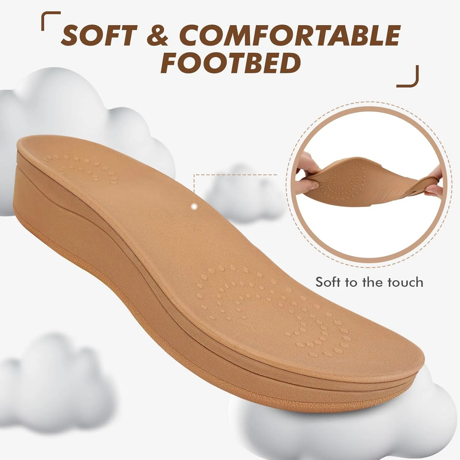 ERGOfoot Orthopedic Sandals for Women, Comfortable Womens Wedge Sandals with Arch Support, Fashion Dressy Summer platform slide sandals with Non Slip Rubber Sole