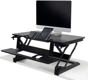 Ergotron - WorkFit-TLE Standing Desk Converter - for Tabletops - 37.4 Inches, Black