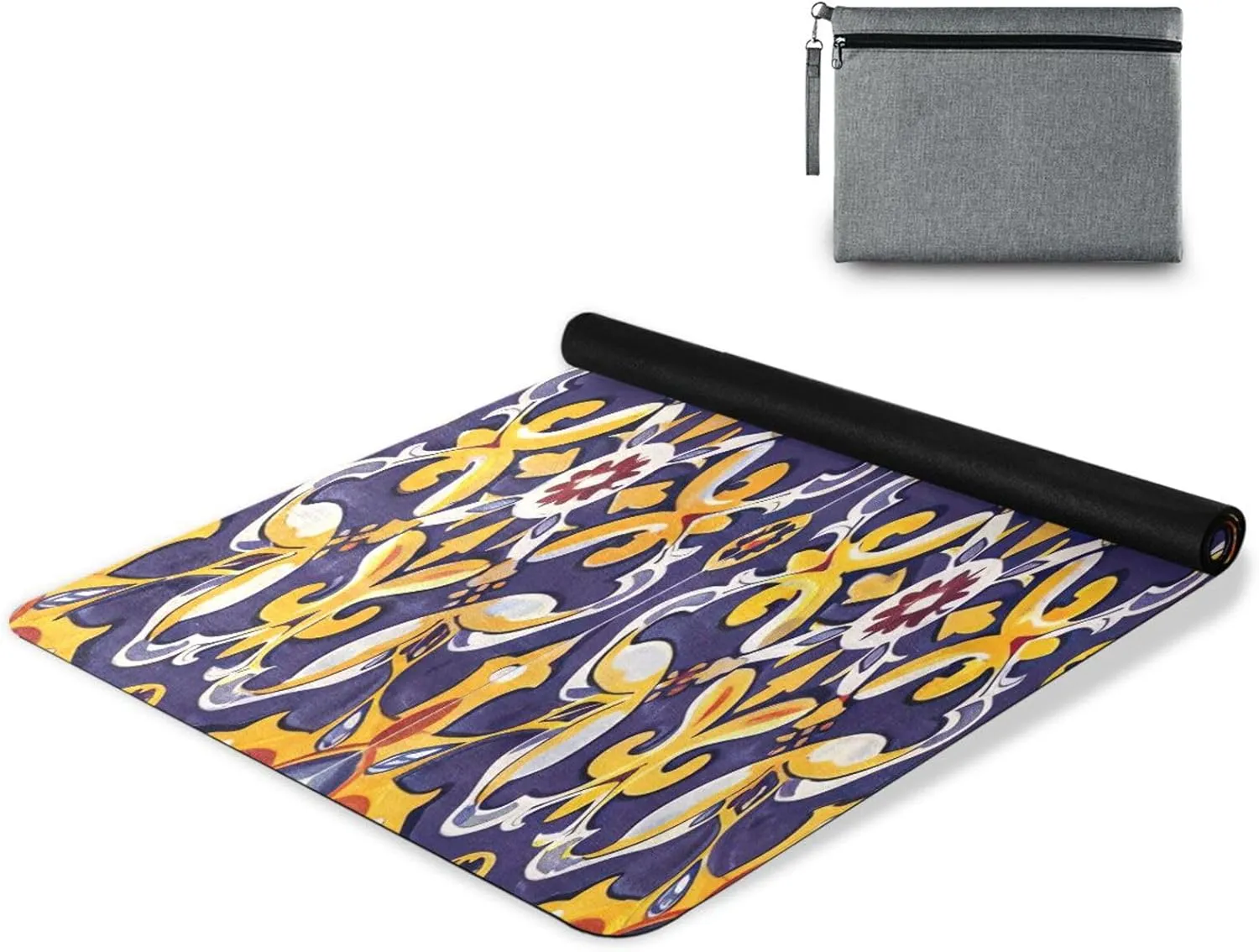 Ethnic Prints Yoga Mat Tear Resistance & Thick Gym Fitness Mat,Non Slip Natural Rubber Yoga Mat for Yoga, Pilates & Floor Workouts