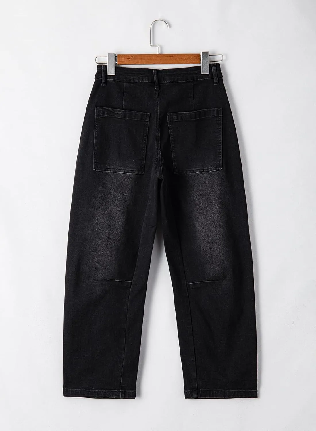EVALESS Womens Baggy Barrel Jeans High Waisted Wide Leg Boyfriend Denim Ankle Pants