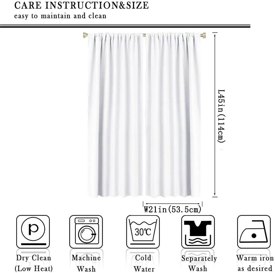 Fantasy Northern Lights Blackout Curtains for Living Room Bedroom, Polar Bear Ice Field Scenery Rod Pocket Curtains Thermal Insulated Window Drapes, 2 Panels/Each 21" W x 45" L