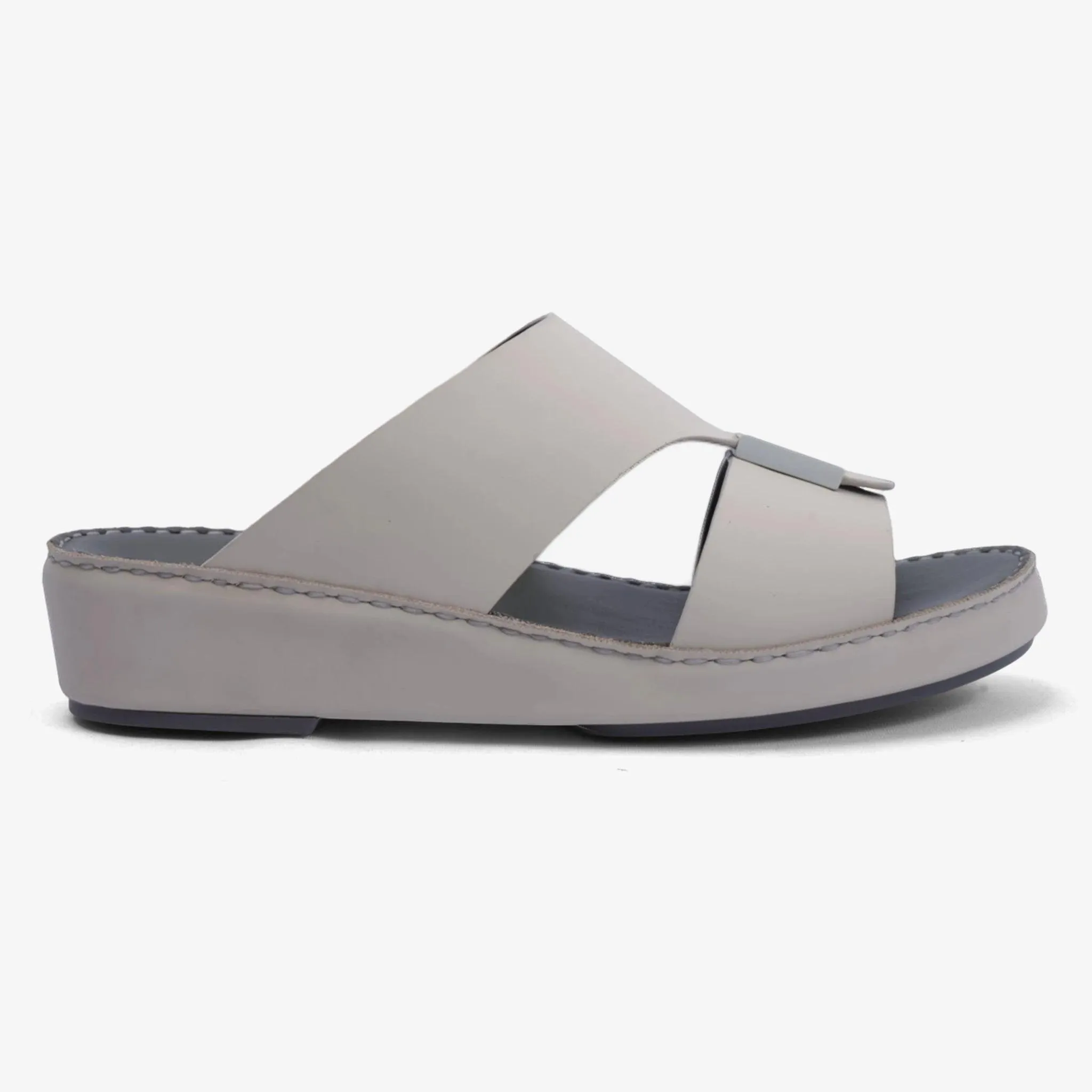 FARADA MATTE LEATHER SANDALS WITH FANCY TRIM LIGHT-BEIGE