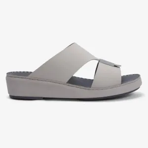 FARADA MATTE LEATHER SANDALS WITH FANCY TRIM LIGHT-BEIGE