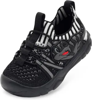 FEETCITY Toddler Shoes Boys Girls Walking Shoes Toddler Slip On Shoes Wide Kids Tennis Shoes Lightweight Toddler Dinosaur Shoes Baby Sneakers