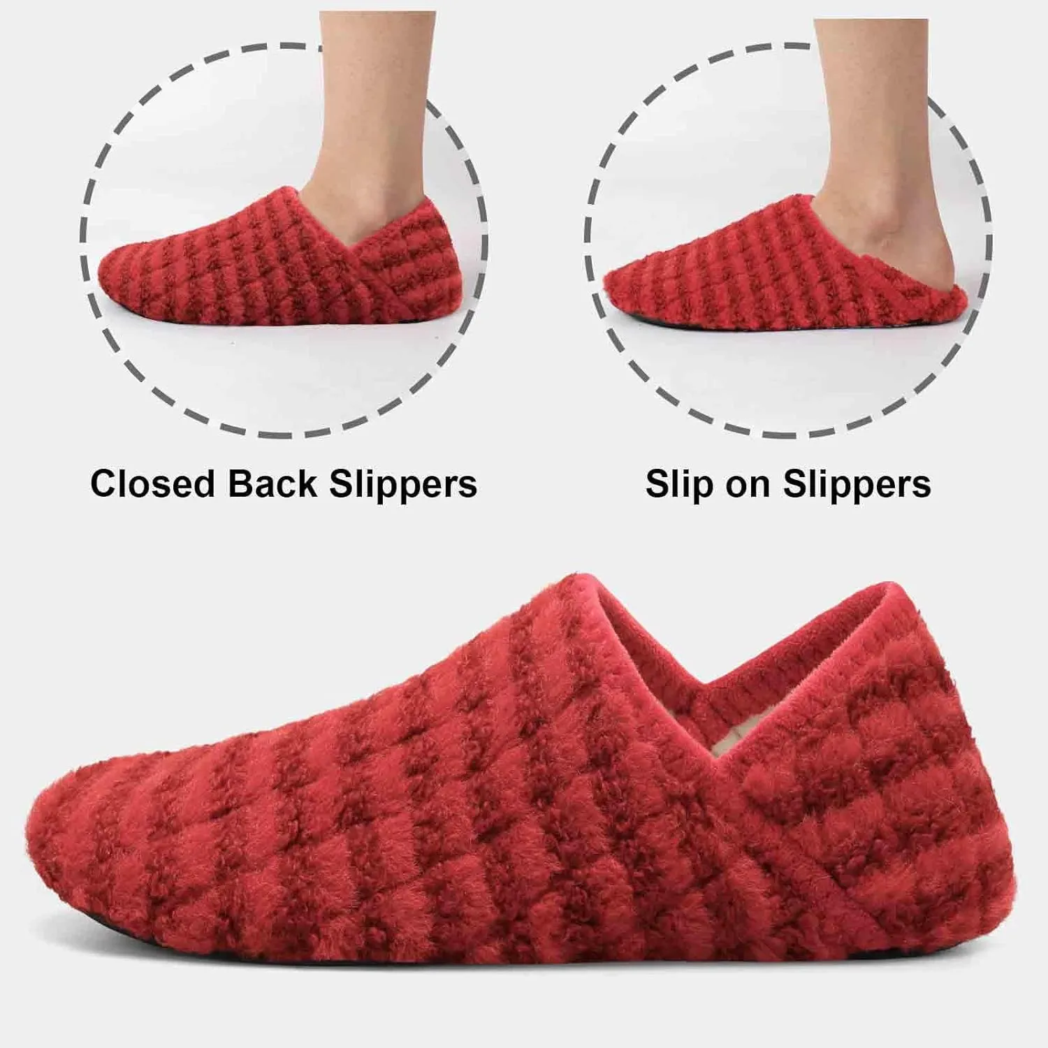 Fires Womens Mens Slippers with Rubber Sole Soft-Lightweight House Slipper Socks Around House Shoes Non Slip Indoor/Outdoor
