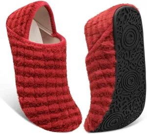 Fires Womens Mens Slippers with Rubber Sole Soft-Lightweight House Slipper Socks Around House Shoes Non Slip Indoor/Outdoor