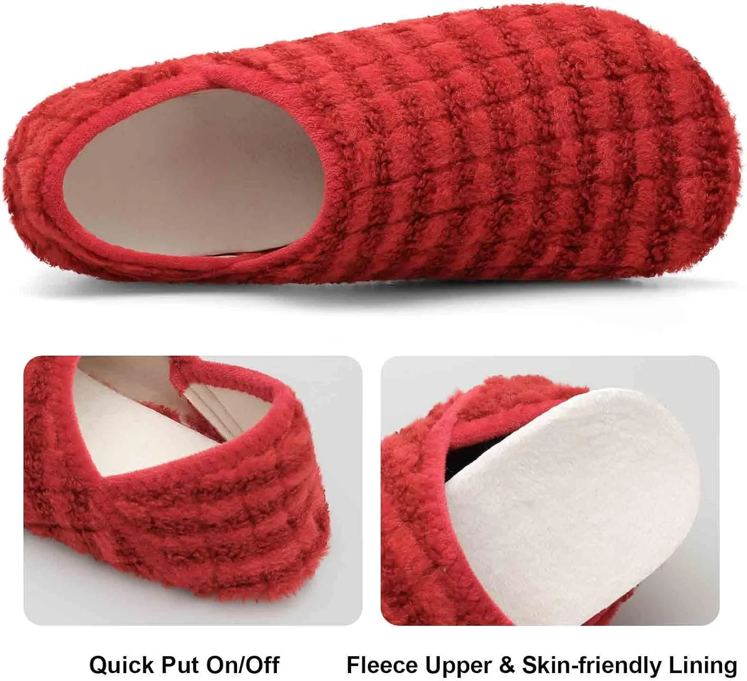 Fires Womens Mens Slippers with Rubber Sole Soft-Lightweight House Slipper Socks Around House Shoes Non Slip Indoor/Outdoor
