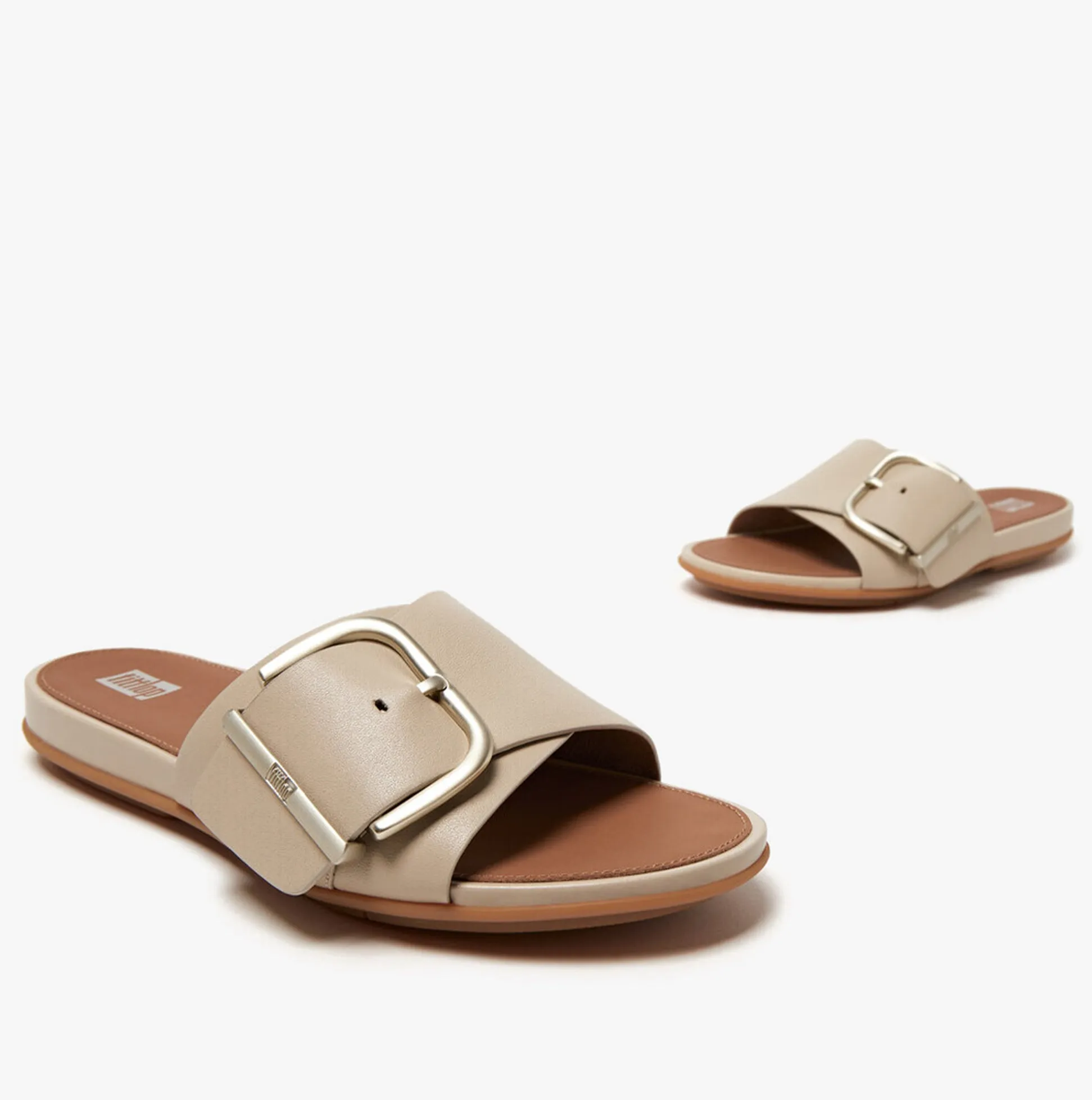 FitFlop GRACIE MAXI-BUCKLE Womens Slides Stone Beige