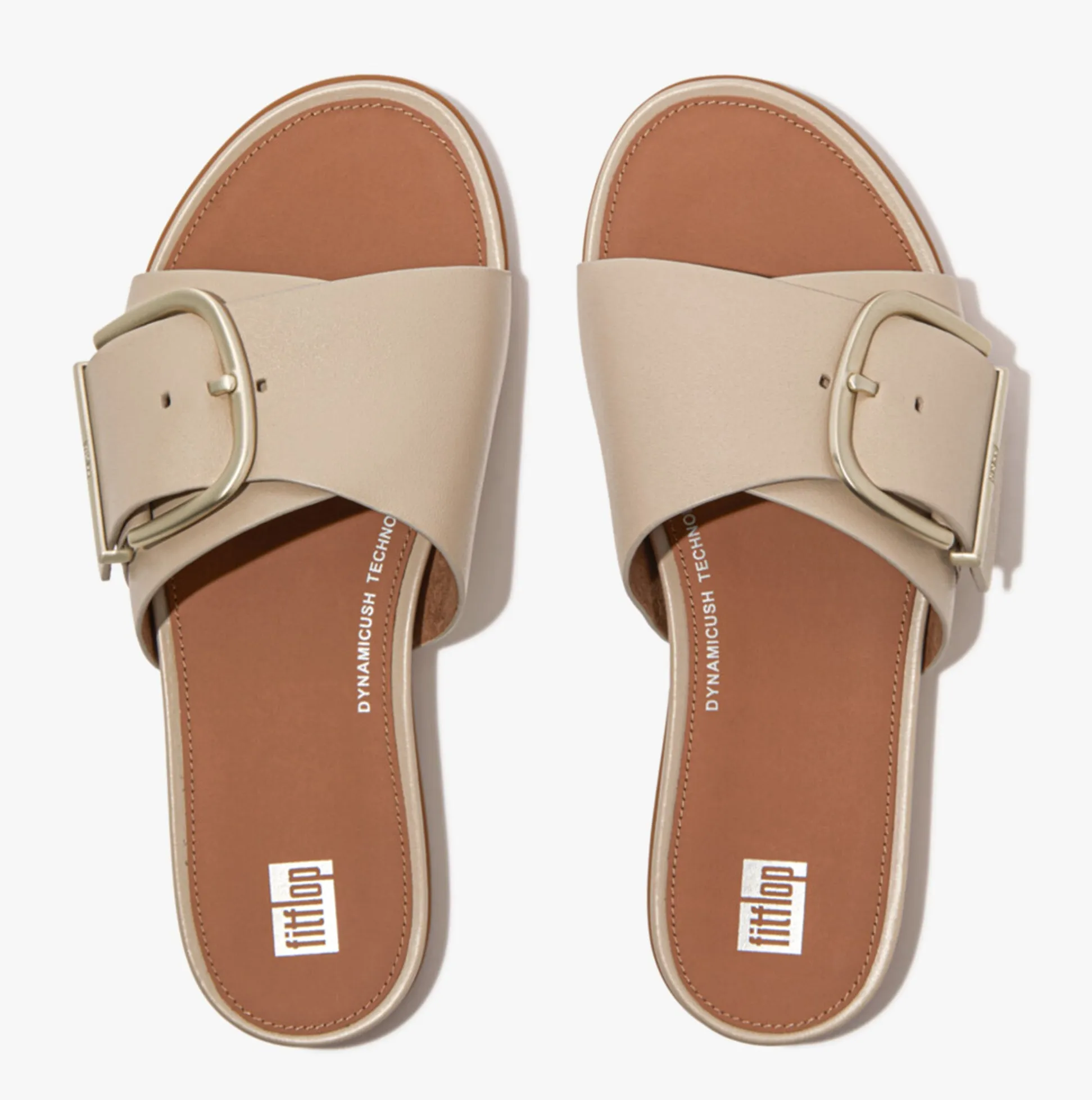FitFlop GRACIE MAXI-BUCKLE Womens Slides Stone Beige