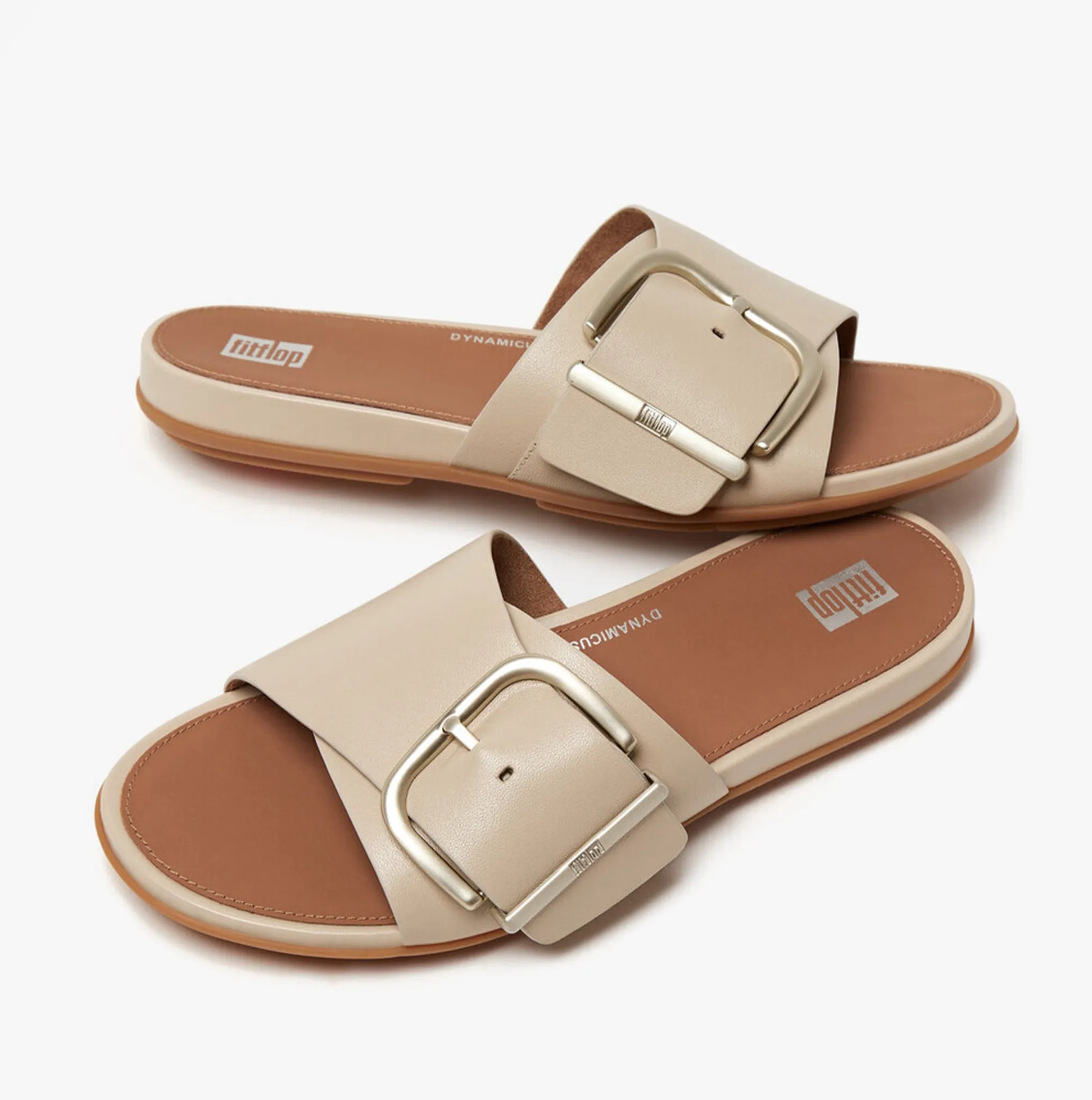 FitFlop GRACIE MAXI-BUCKLE Womens Slides Stone Beige