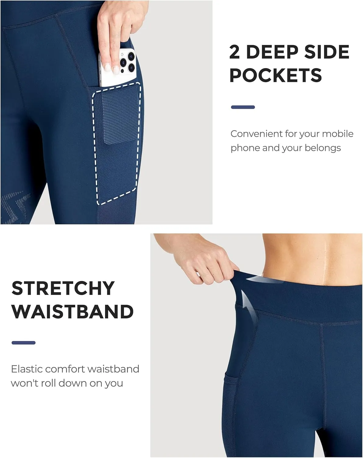 FitsT4 Sports Women's Horse Riding Pants Knee-Patch Riding Tights Ventilated Mesh Equestrian Breeches with Pockets