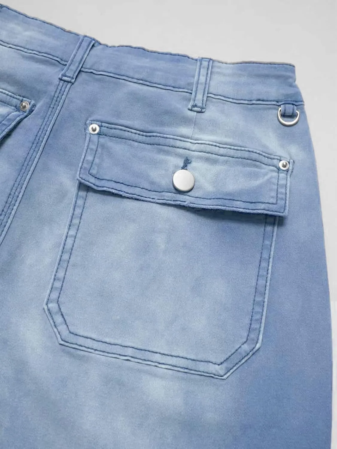 Flamingals Straight Wide Leg Jeans for Women Mid Waisted Casual Raw Hem Denim Capris Pants with Pockets