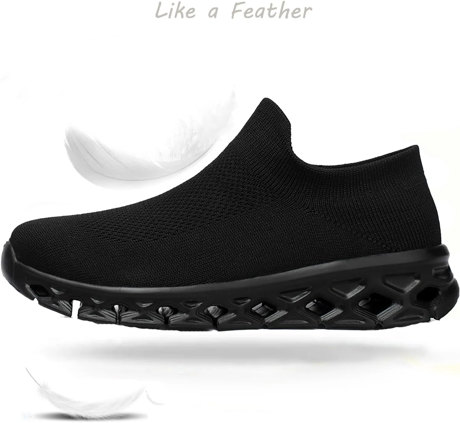 FLARUT Women's Walking Shoes Cushioning Loafer Sneakers Slip on Lightweight Mesh Sock Shoes