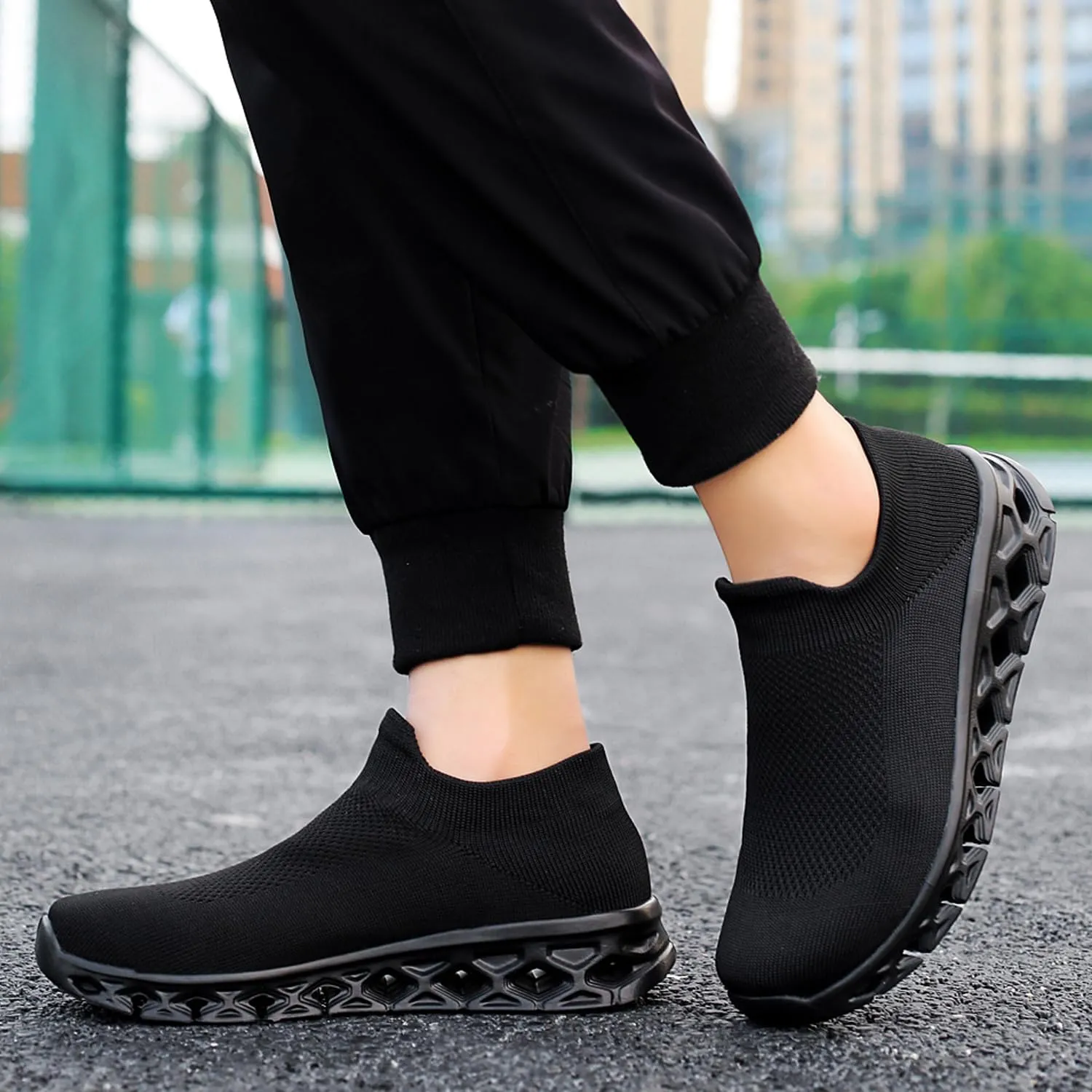 FLARUT Women's Walking Shoes Cushioning Loafer Sneakers Slip on Lightweight Mesh Sock Shoes